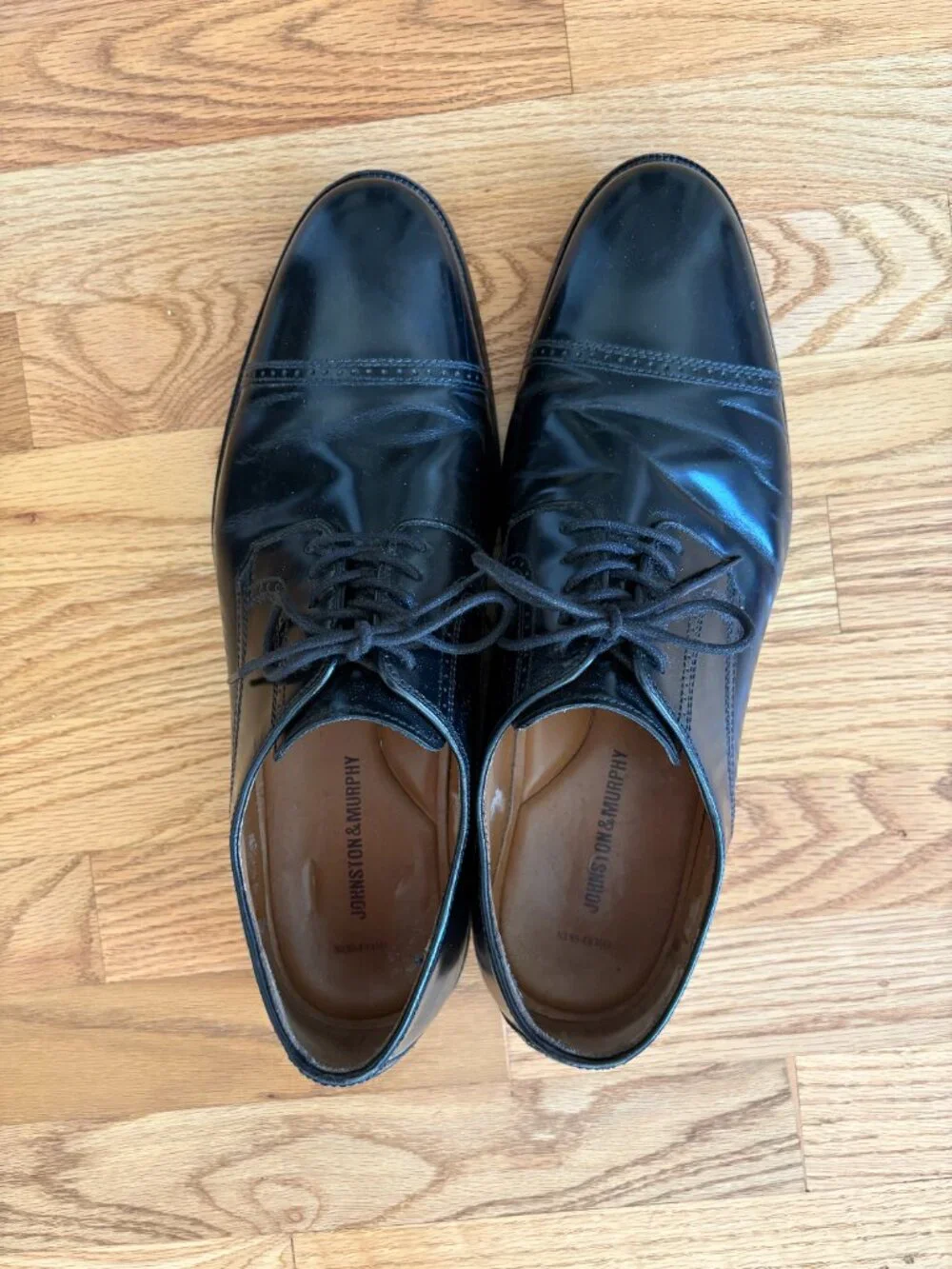 Johnston & Murphy Bradford Cap Toe Black Dress Shoes - size 13